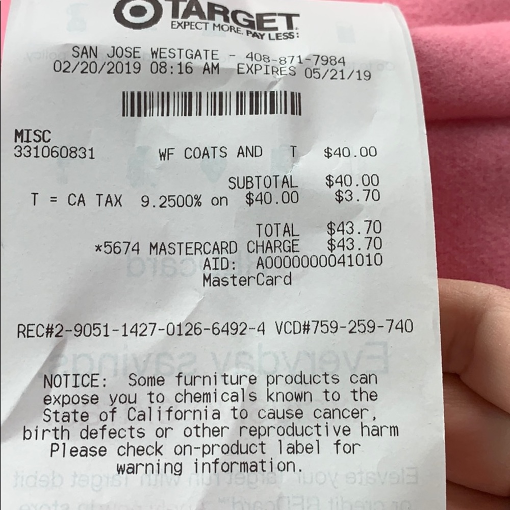 Wild Fable coat size M with gift receipt for Karin